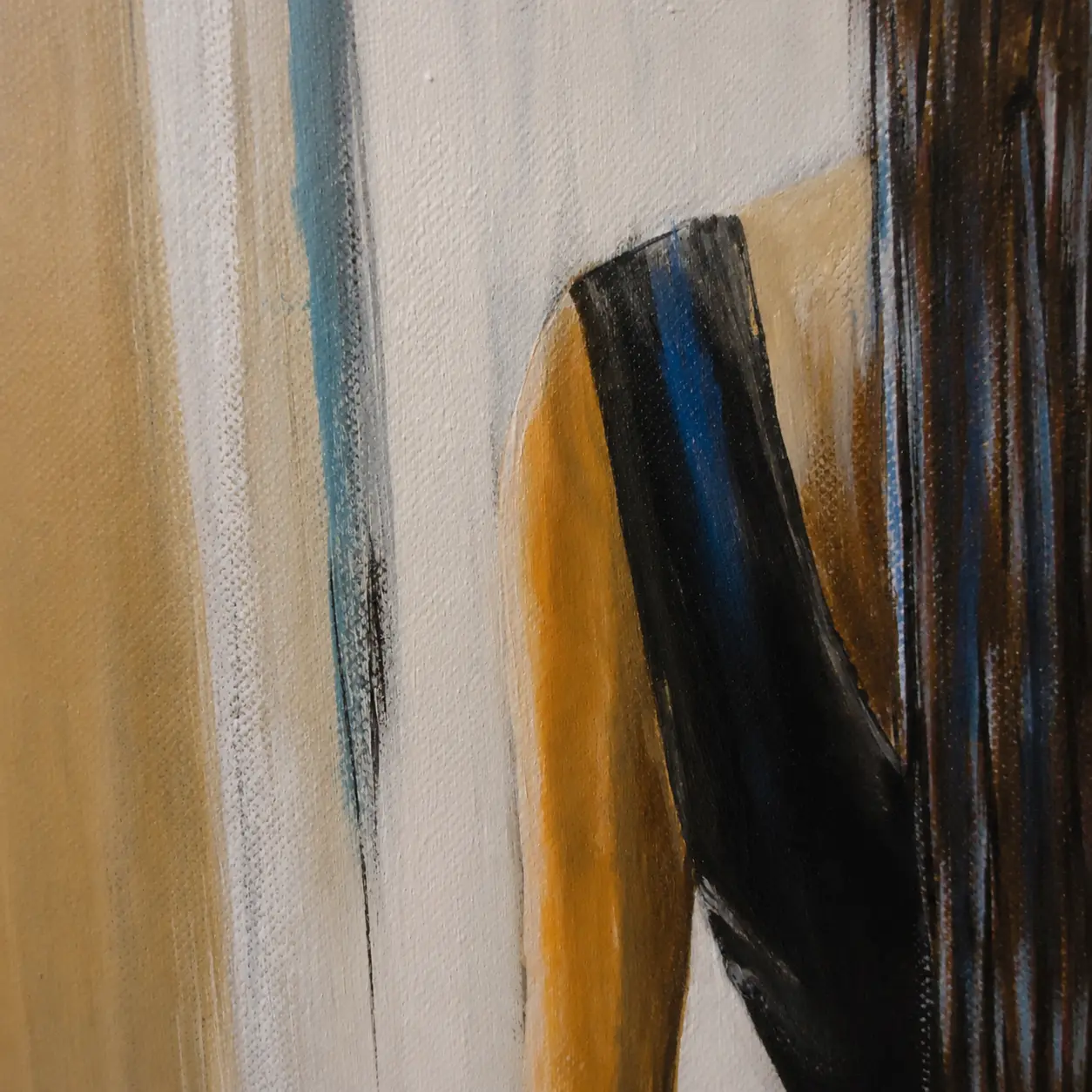 Macro brushstroke texture detail showcasing expressive acrylic layering and paint drips in Crimson Reverie artwork.