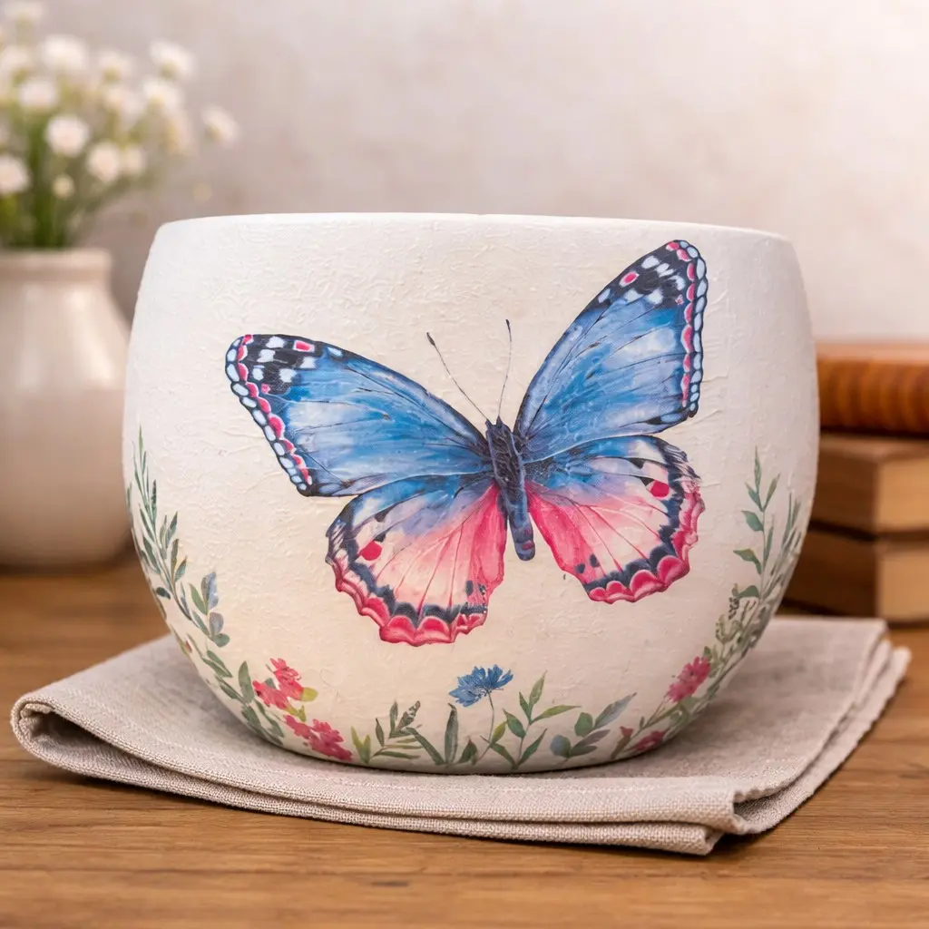 billy-craft-house-blue-butterfly-decoupage-ceramic-planter